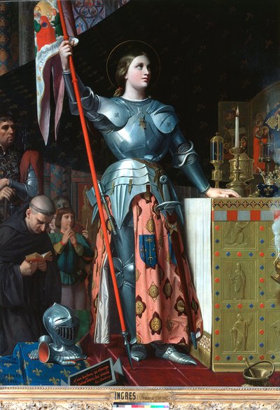 Juana de Arco en la coronación de Carlos VII en la Catedral de Reims, 1429, c. 1800-1867 de Jean Auguste Dominique Ingres