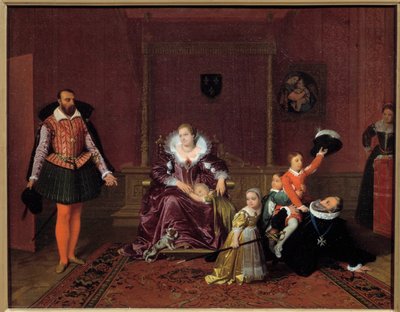 El rey de Francia Enrique IV jugando con sus hijos frente al embajador español de Jean Auguste Dominique Ingres