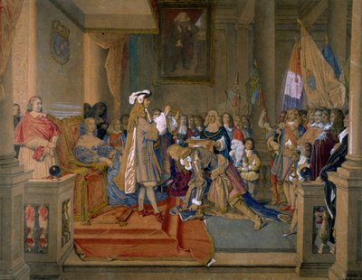 El mariscal Berwick recibiendo del rey Felipe V de España la Orden del Toisón de Oro, 1864 de Jean Auguste Dominique Ingres
