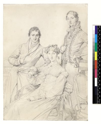 El Sr. y la Sra. Woodhead con el Rev. Henry Comber de joven, 1816 de Jean Auguste Dominique Ingres