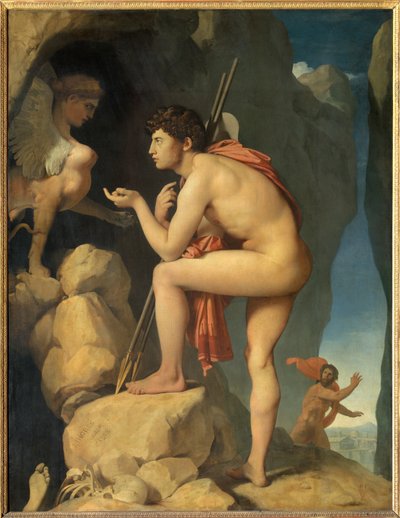 Edipo explica el enigma de la esfinge de Jean Auguste Dominique Ingres