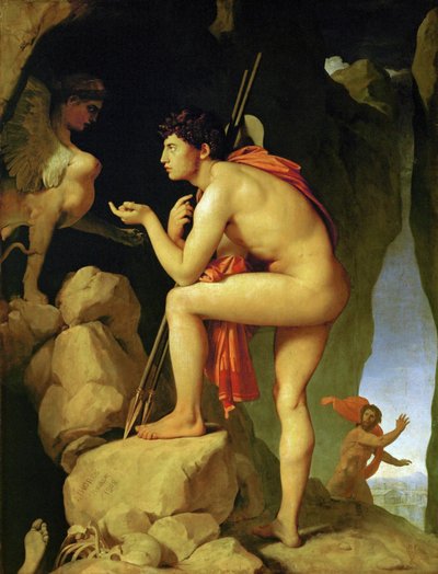 Edipo resolviendo los enigmas de la esfinge ... de Jean Auguste Dominique Ingres