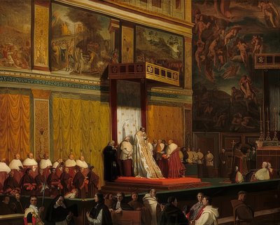 Papa Pío VII en la Capilla Sixtina de Jean Auguste Dominique Ingres