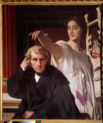 Retrato del compositor italiano Luigi Cherubini (1760-1842), con la Musa de la poesía lírica de Jean Auguste Dominique Ingres