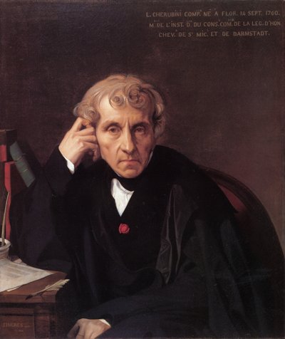 Retrato del compositor Luigi Cherubini 1760-1842 de Jean Auguste Dominique Ingres