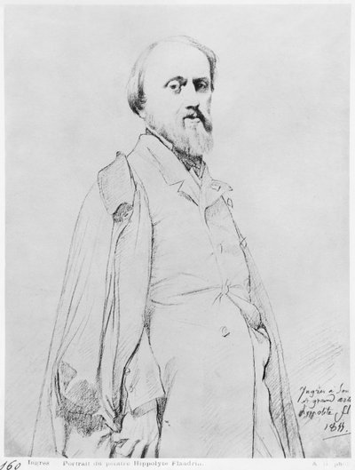 Retrato del pintor Hippolyte Flandrin, 1844 de Jean Auguste Dominique Ingres