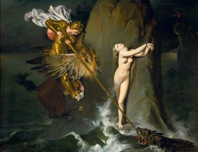 Ruggiero rescatando a Angélica de Jean Auguste Dominique Ingres