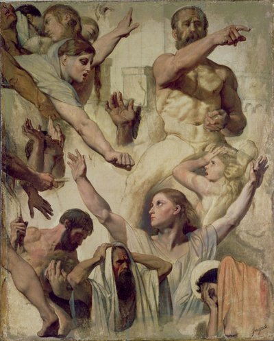 Estudios para El martirio de San Sinforiano (Santo, Madre y Procónsul), 1833 de Jean Auguste Dominique Ingres