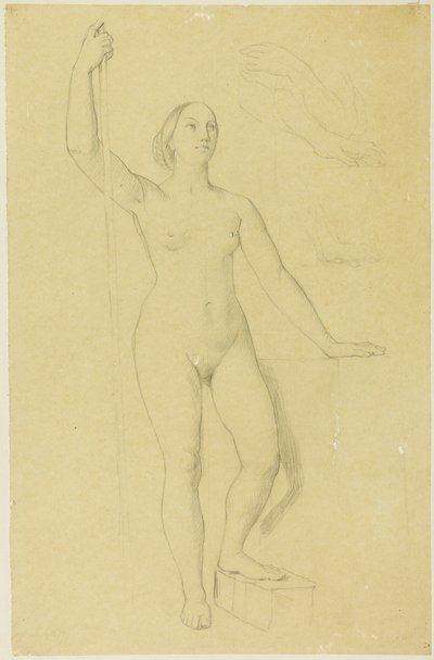 Estudio para Juana de Arco y bocetos de manos de Jean Auguste Dominique Ingres