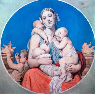 Estudio para el vitral en la Capilla Saint Ferdinand, 1833 de Jean Auguste Dominique Ingres