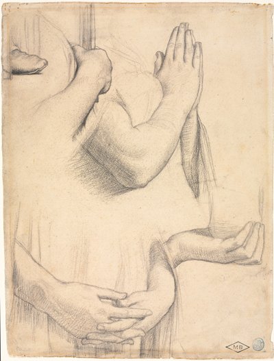 estudio de manos de Jean Auguste Dominique Ingres