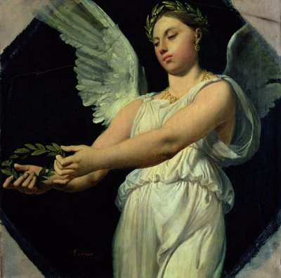 Estudio de la Victoria para la Apoteosis de Homero, 1826-27 de Jean Auguste Dominique Ingres