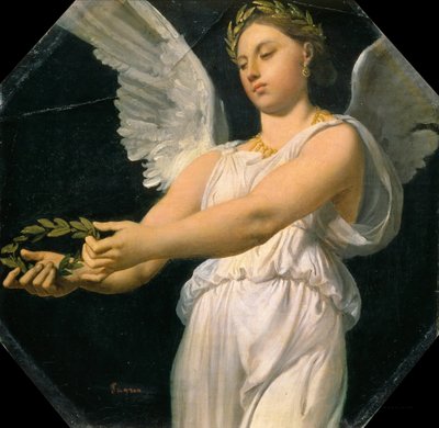 Estudio de la Victoria para la Apoteosis de Homero, c. 1826 de Jean Auguste Dominique Ingres