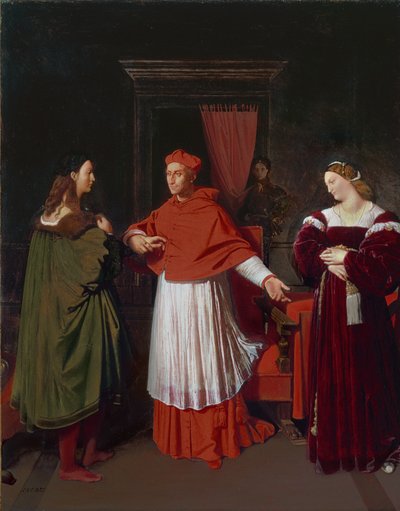El compromiso de Rafael y la sobrina del Cardenal Bibbiena de Jean Auguste Dominique Ingres