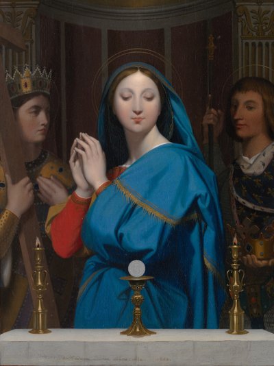 La Virgen adorando la hostia, 1852 de Jean Auguste Dominique Ingres
