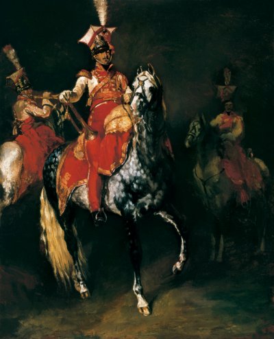 Trompetista a caballo de la guardia imperial de Napoleón. Pintura de Theodore Gericault (1791-1824) de Jean Auguste Dominique Ingres