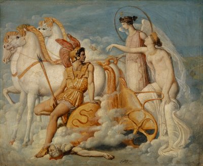 Venus, herida por Diomedes, regresa al Olimpo de Jean Auguste Dominique Ingres