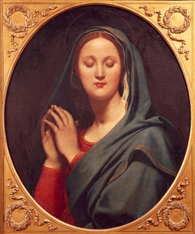 Virgen del velo azul de Jean Auguste Dominique Ingres (1780-1867), óleo sobre lienzo, 77x65 cm de Jean Auguste Dominique Ingres