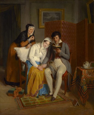 Leyendo al Convaleciente de Jean Augustin Franquelin