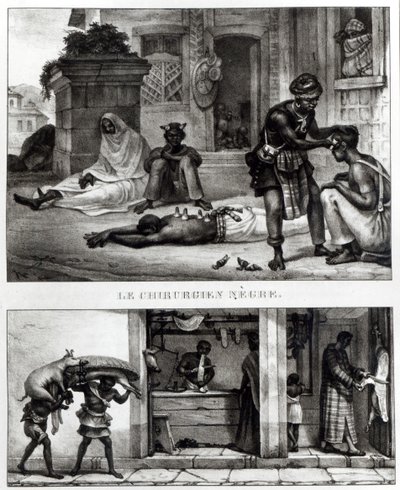 Un cirujano negro; tienda de un vendedor de cerdo de Jean Baptiste (after) Debret