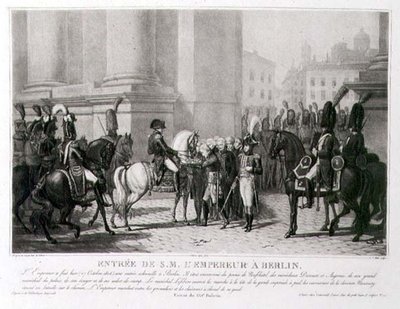 La entrada de Napoleón en Berlín en octubre de 1806, grabado por Louis Jean Allais de Jean Baptiste (after) Debret