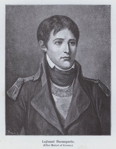 Napoleón Bonaparte como joven teniente de artillería, c1785 de Jean Baptiste (after) Greuze