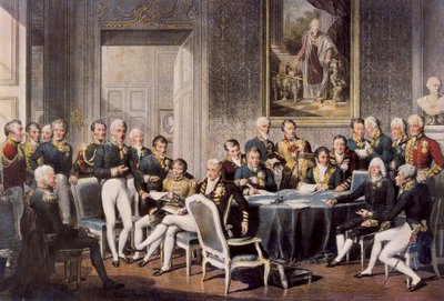 Congreso de Viena 1814 (grabado coloreado) de Jean Baptiste (after) Isabey