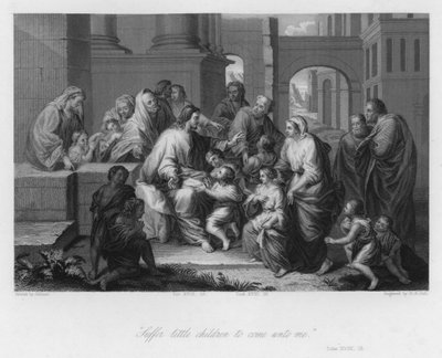 Cristo bendiciendo a los niños, Lucas XVIII de Jean Baptiste (after) Jouvenet