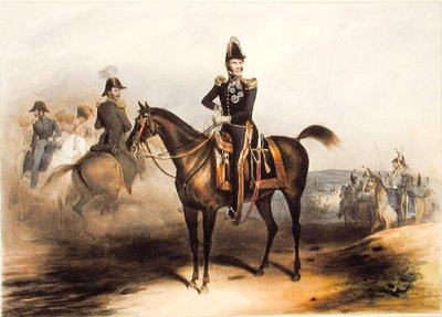 Retrato ecuestre de Leopoldo I, Rey de Bélgica de Jean Baptiste (after) Madou