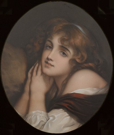 Inocencia, retrato de mujer (grabado coloreado) de Jean Baptiste (manner of) Greuze