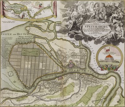Mapa del plan maestro de San Petersburgo de Jean Baptiste Alexandre Le Blond