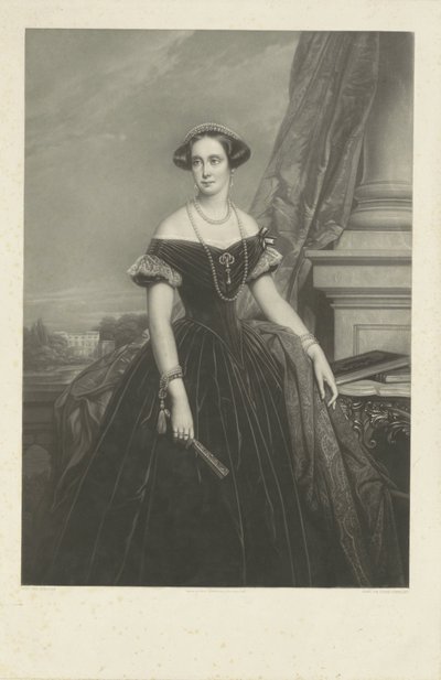 Retrato de LouisaAug. voluntad Amalia de Prusia, consorte del príncipe Frederik sin título a Nic. De Keyser de Jean Baptiste Alfred Cornilliet