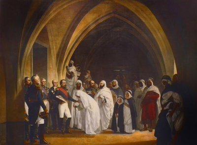 El presidente republicano-príncipe Luis Napoleón (1808-1873) libera a Abd el Kader, castillo de Amboise, 16 de octubre de Jean Baptiste Ange Tissier