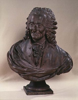 Busto de Voltaire (1694-1778) de Jean Baptiste Antoine Cadet de Beaupre