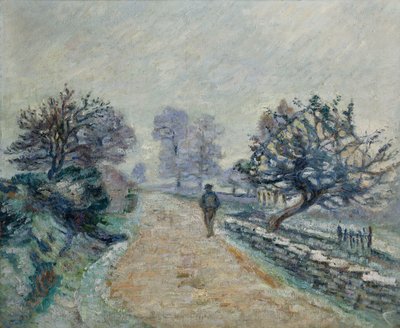 Camino de Crozard, pequeña niebla y escarcha blanca, 1910 de Jean Baptiste Armand Guillaumin