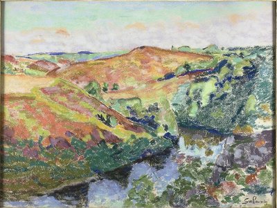 Paisaje en Crozant, c.1898 (pastel sobre papel verjurado crema) de Jean Baptiste Armand Guillaumin