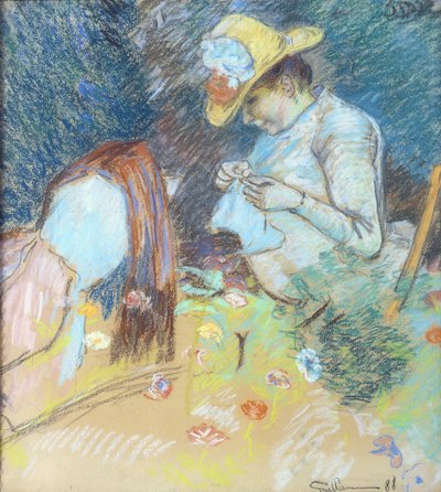 Madame Guillaumin cosiendo, 1888 de Jean Baptiste Armand Guillaumin
