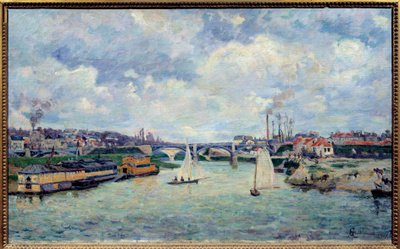 El puerto de Charenton. Vista de la ciudad de Charenton-le-Pont de Jean Baptiste Armand Guillaumin