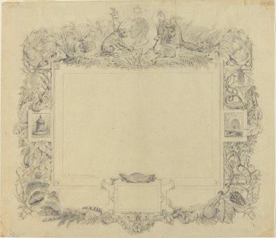 Diseño para un borde con un retrato del Barón Cuvier de Jean Baptiste Arnout