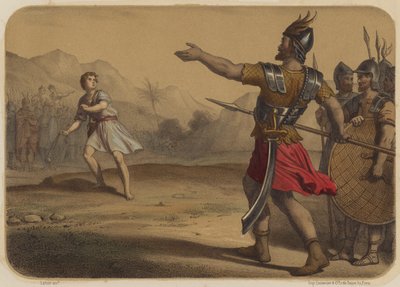 Goliat desafía a David de Jean Baptiste Auguste Leloir