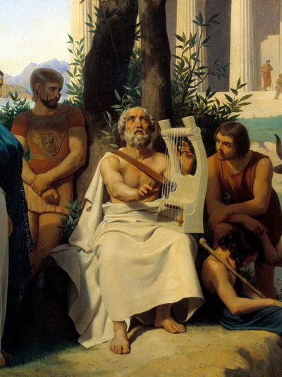 Homero, poeta griego del siglo IX a.C. (detalle) de Jean Baptiste Auguste Leloir