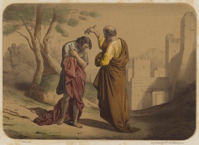 Samuel unge a Saúl de Jean Baptiste Auguste Leloir
