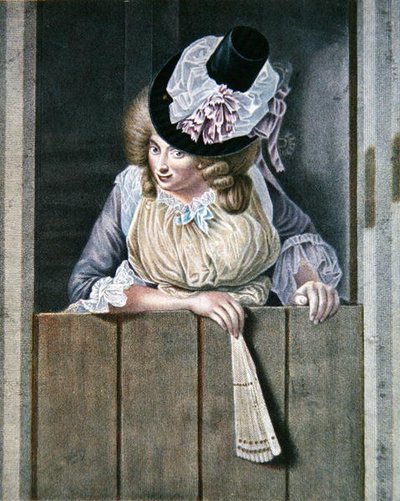 "Al acecho" (litografía en color) de Jean Baptiste Bernard Coclers