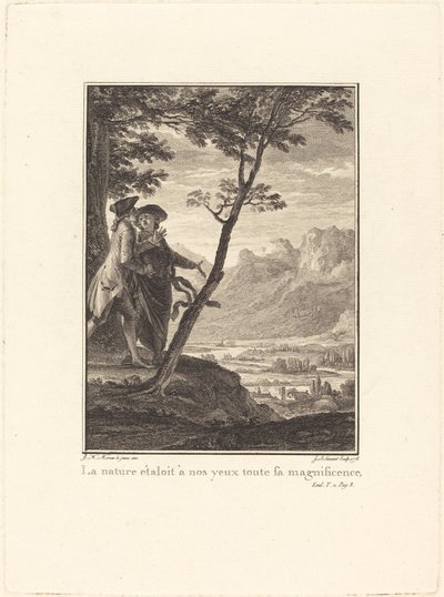 La naturaleza desplegaba ante nuestros ojos toda su magnificencia de Jean Baptiste Blaise Simonet after Jean Michel Moreau