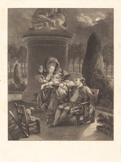 La soirée des Thuileries de Jean Baptiste Blaise Simonet after Pierre Antoine Baudouin