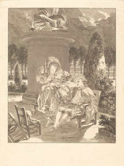 La soirée des Thuileries de Jean Baptiste Blaise Simonet after Pierre Antoine Baudouin