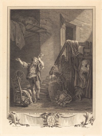 Rosa y Colas de Jean Baptiste Blaise Simonet after Pierre Antoine Baudouin