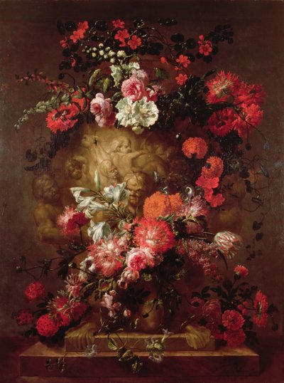 Flores alrededor de una enorme urna de Jean Baptiste Bosschaert