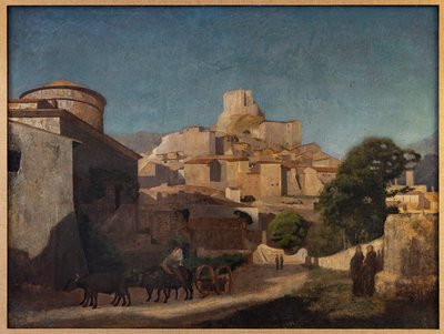 Village in Lazio (óleo sobre lienzo) de Jean Baptiste Camille (attr.to) Corot