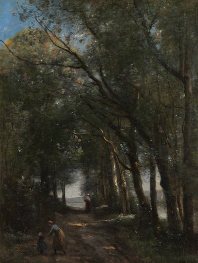 Un camino entre los árboles de Jean Baptiste Camille Corot